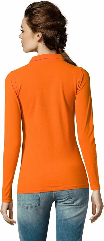 SENVI® Dames Piqué Polo Met Lange Mouwen - Kleur Oranje - Maat L - EK-WK-Olympische Spelen - F1 - Koningsdag 6 SENVI® Dames Piqué Polo Met Lange Mouwen - Kleur Oranje - Maat L - EK-WK-Olympische Spelen - F1 - Koningsdag - Afbeelding 6