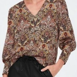 Jacqueline De Yong Blouse Jdymaxine L/s Top Wvn 15270304 Brown Patina/cordovan Dames Maat - S