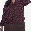 EVIVA - Blouse Met Strass Knopen En Print - Bruin