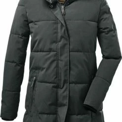 Giga By Killtec Dames Winterparka - Lange Winterjas Dames - 37508 - Donker Blauw/groen - Gewatteerd / Stepp Jas - Maat 40