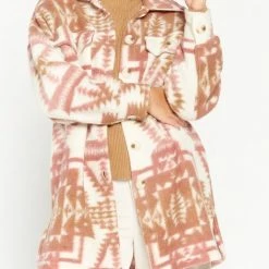 LOLALIZA Jas Met Etnische Print - Wit - Maat XXL