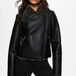 Mango Jas Dubbelzijdig Bikerjack 47050152 99 Dames Maat - XL