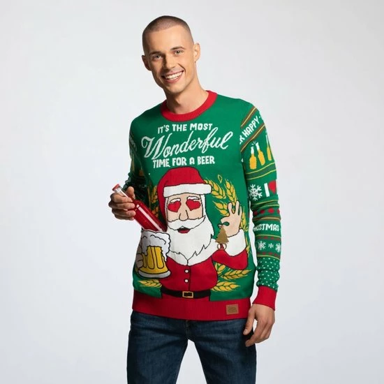 SillySanta Kersttrui -4XL- The Most Wonderful Time For A Beer Met LED-lichtjes Multicolours 1 SillySanta Kersttrui -4XL- The Most Wonderful Time For A Beer Met LED-lichtjes Multicolours