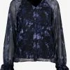 TwoDay Dames Blouse Met Ruches - Blauw - Maat L