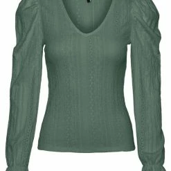 Vero Moda Blouse Vmlondon L/s V-neck Frill Detail To 10289925 Laurel Wreath Dames Maat - XL