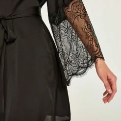 Hunkemöller Dames Nachtmode Kimono Satin - Zwart - Maat XL/XXL -Dameskleding Verkoop 550x660 8