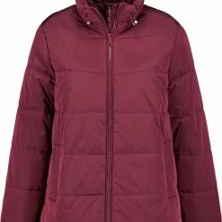 SAMOON Dames Licht Uitlopende Gewatteerde Jas Dark Cherry-54 -Dameskleding Verkoop 550x667