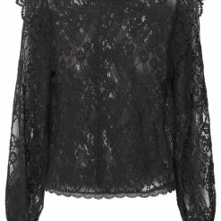 PIECES PCALLIE LS LACE TOP Dames Top - Maat L