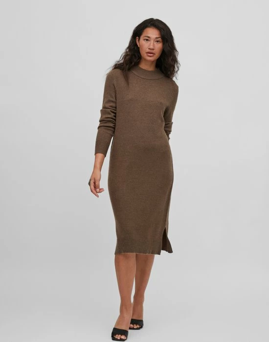 VILA VIRIL CREW NECK L/S MIDI DRESS - NOOS Dames Jurk - Maat M 1 VILA VIRIL CREW NECK L/S MIDI DRESS - NOOS Dames Jurk - Maat M