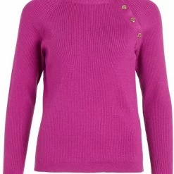 Vila Trui Visygga Highneck L/s Knit Top 14080977 Festival Fuchsia Dames Maat - L