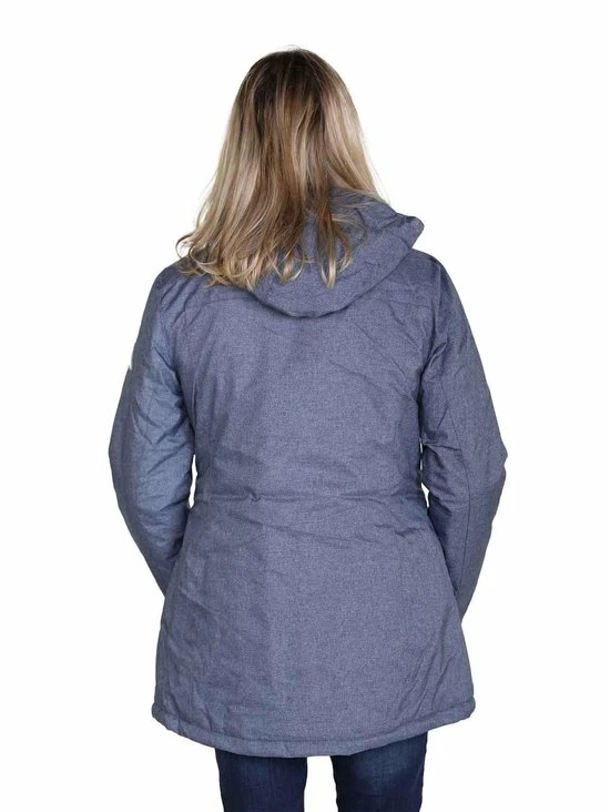 BJØRNSON VIRA Winterjas Dames - Winddicht - Waterafstotend - Fleece En Nylon Gevoerd - Capuchon - Outdoor Damesjas - Maat 36 - Denim Melange 2 BJØRNSON VIRA Winterjas Dames - Winddicht - Waterafstotend - Fleece En Nylon Gevoerd - Capuchon - Outdoor Damesjas - Maat 36 - Denim Melange - Afbeelding 2