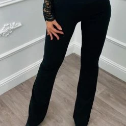 Dressqode Flared Glitter Broek Zwart