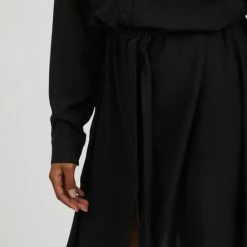 Vila VIPAYA L/S SHIRT DRESS/SU - NOOS Dames Jurk Black - Maat 38 -Dameskleding Verkoop 550x733 39