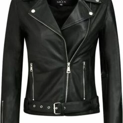 GILL'S FOXY BLACK - Dames Leren Jas - Biker Jack - 100% Lamsleer - Zwart