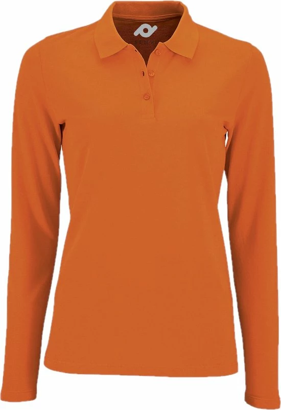SENVI® Dames Piqué Polo Met Lange Mouwen - Kleur Oranje - Maat L - EK-WK-Olympische Spelen - F1 - Koningsdag 4 SENVI® Dames Piqué Polo Met Lange Mouwen - Kleur Oranje - Maat L - EK-WK-Olympische Spelen - F1 - Koningsdag - Afbeelding 4