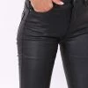 Broek Toxik3 Hoge Taille Lederlook Push-up Zwart