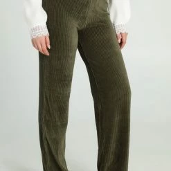 Cassis Lange, Effen Broek In Ribfluweel