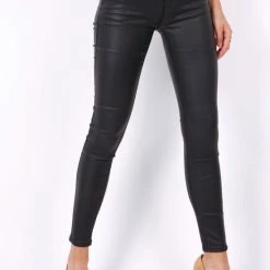 Broek Toxik3 Hoge Taille Lederlook Push-up Zwart -Dameskleding Verkoop 550x825 16