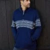 Pachamama Rosslare - Schipperstrui - Wollen Trui - Gevoerd - Navy - M/L - Fairtrade